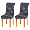 thumbnail image 1 of Yayeee 2 Pack Dining Chair Covers Stretch Parson Chairs Slipcovers Seat Protector, Red and White Fireworks Pattern, 1 of 6