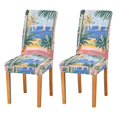 thumbnail image 1 of Yayeee 2 Pack Dining Chair Covers Stretch Parson Chairs Slipcovers Seat Protector, Seaside Leaves, 1 of 6