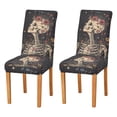 thumbnail image 1 of Yayeee 2 Pack Dining Chair Covers Stretch Parson Chairs Slipcovers Seat Protector, Skeleton with Flowers Pattern, 1 of 6