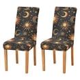 thumbnail image 1 of Yayeee 2 Pack Dining Chair Covers Stretch Parson Chairs Slipcovers Seat Protector, Sun Moon and Stars Pattern, 1 of 6