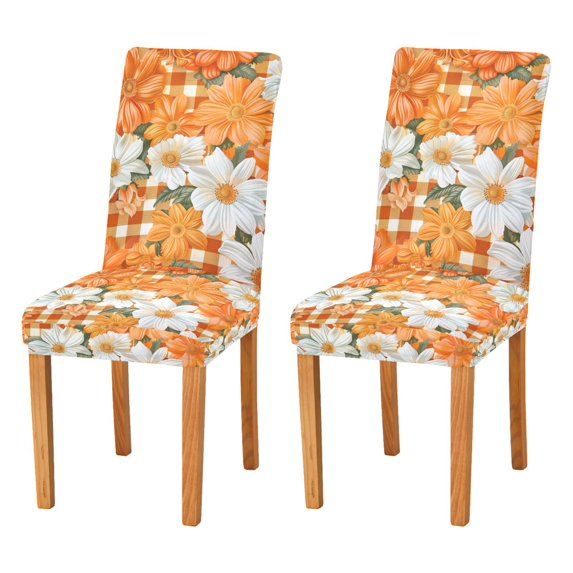 Yayeee 2 Pack Dining Chair Covers Stretch Parson Chairs Slipcovers Seat Protector, Sunny Floral