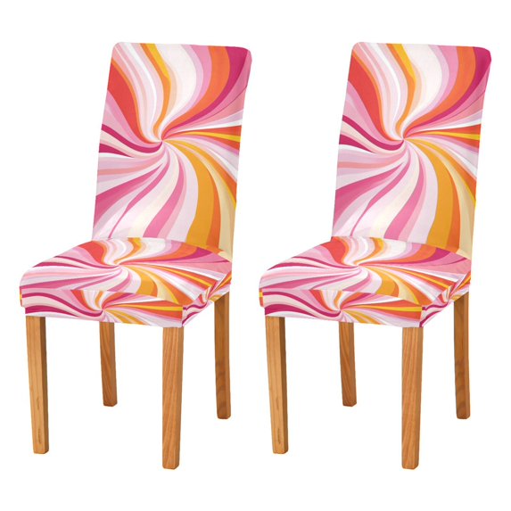 Yayeee 2 Pack Dining Chair Covers Stretch Parson Chairs Slipcovers Seat Protector, Swirling Lines