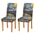 thumbnail image 1 of Yayeee 2 Pack Dining Chair Covers Stretch Parson Chairs Slipcovers Seat Protector, Swirling Starry Sky, 1 of 6