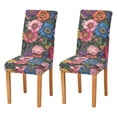 thumbnail image 1 of Yayeee 2 Pack Dining Chair Covers Stretch Parson Chairs Slipcovers Seat Protector, Vibrant Blooming Flowers, 1 of 6