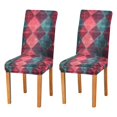 thumbnail image 1 of Yayeee 2 Pack Dining Chair Covers Stretch Parson Chairs Slipcovers Seat Protector, Vibrant Green Tartan Pattern, 1 of 6
