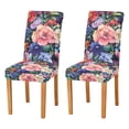 thumbnail image 1 of Yayeee 2 Pack Dining Chair Covers Stretch Parson Chairs Slipcovers Seat Protector, Vibrant Pink Floral Pattern, 1 of 6