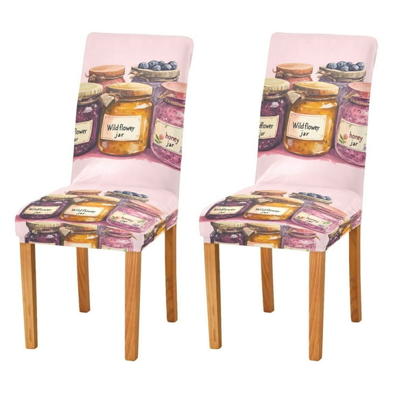 Yayeee 2 Pack Dining Chair Covers Stretch Parson Chairs Slipcovers Seat Protector, Watercolor Jam