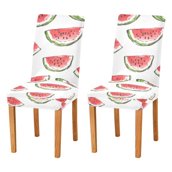 Yayeee 2 Pack Dining Chair Covers Stretch Parson Chairs Slipcovers Seat Protector, Watermelon Pattern