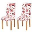 thumbnail image 1 of Yayeee 2 Pack Dining Chair Covers Stretch Parson Chairs Slipcovers Seat Protector, White Cartoon Fire Truck Pattern, 1 of 6