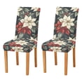 thumbnail image 1 of Yayeee 2 Pack Dining Chair Covers Stretch Parson Chairs Slipcovers Seat Protector, White Christmas Leaves, 1 of 6
