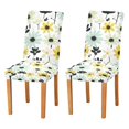 thumbnail image 1 of Yayeee 2 Pack Dining Chair Covers Stretch Parson Chairs Slipcovers Seat Protector, White Flower, 1 of 6