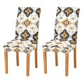 thumbnail image 1 of Yayeee 2 Pack Dining Chair Covers Stretch Parson Chairs Slipcovers Seat Protector, White and Black, 1 of 6
