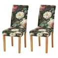 thumbnail image 1 of Yayeee 2 Pack Dining Chair Covers Stretch Parson Chairs Slipcovers Seat Protector, White and Pink Roses, 1 of 6