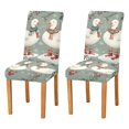 thumbnail image 1 of Yayeee 2 Pack Dining Chair Covers Stretch Parson Chairs Slipcovers Seat Protector, Winter Goose Scarves, 1 of 6