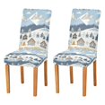thumbnail image 1 of Yayeee 2 Pack Dining Chair Covers Stretch Parson Chairs Slipcovers Seat Protector, Winter Village Serenity, 1 of 6