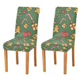 thumbnail image 1 of Yayeee 2 Pack Dining Chair Covers Stretch Parson Chairs Slipcovers Seat Protector, Yellow Christmas Gingerbread, 1 of 6