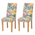 thumbnail image 1 of Yayeee 2 Pack Dining Chair Covers Stretch Parson Chairs Slipcovers Seat Protector, Yellow Floral Wave, 1 of 6