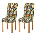 thumbnail image 1 of Yayeee 2 Pack Dining Chair Covers Stretch Parson Chairs Slipcovers Seat Protector, Yellow Geometric, 1 of 6
