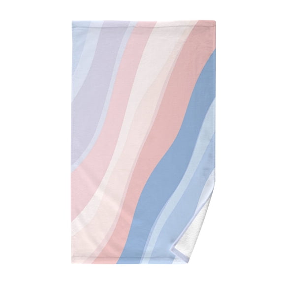 Yayeee 2 Pack Hand Towels for Bathroom 100% Cotton 16" x 28" Soft Absorbent Kitchen Towel, Abstract Blue