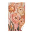 thumbnail image 1 of Yayeee 2 Pack Hand Towels for Bathroom 100% Cotton 16" x 28" Soft Absorbent Kitchen Towel, Abstract Orange Flowers, 1 of 7