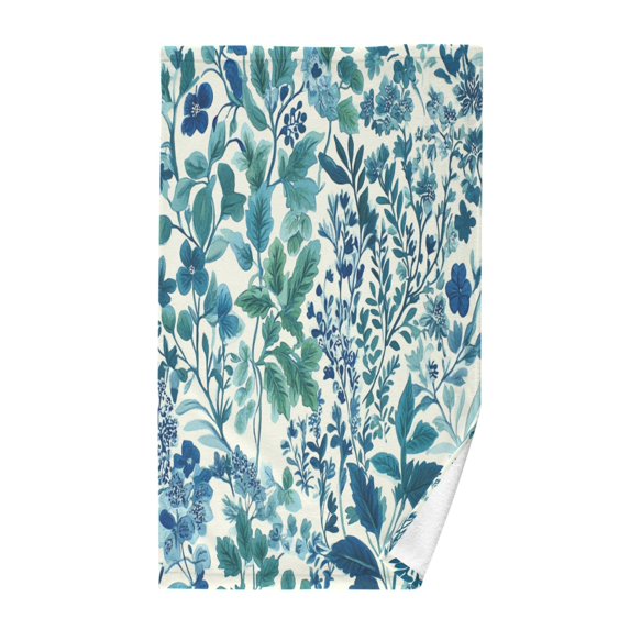 Yayeee 2 Pack Hand Towels for Bathroom 100% Cotton 16" x 28" Soft Absorbent Kitchen Towel, Beautiful Leaves Pattern