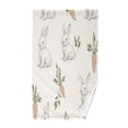 thumbnail image 1 of Yayeee 2 Pack Hand Towels for Bathroom 100% Cotton 16" x 28" Soft Absorbent Kitchen Towel, Beige Rabbits and Carrots, 1 of 7