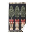thumbnail image 1 of Yayeee 2 Pack Hand Towels for Bathroom 100% Cotton 16" x 28" Kitchen Towel, Beige Striped Trees, 1 of 7