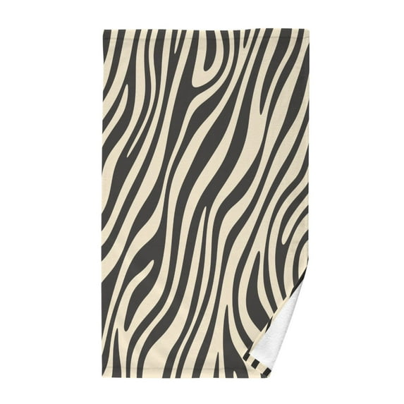 Yayeee 2 Pack Hand Towels for Bathroom 100% Cotton 16" x 28" Kitchen Towel, Black Lines