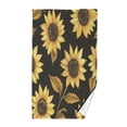 thumbnail image 1 of Yayeee 2 Pack Hand Towels for Bathroom 100% Cotton 16" x 28" Soft Absorbent Kitchen Towel, Black Sunflower Pattern, 1 of 7