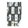 thumbnail image 1 of Yayeee 2 Pack Hand Towels for Bathroom 100% Cotton 16" x 28" Kitchen Towel, Black and Blue Cat, 1 of 7