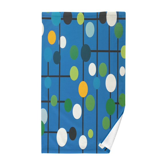 Yayeee 2 Pack Hand Towels for Bathroom 100% Cotton 16" x 28" Soft Absorbent Kitchen Towel, Blue Abstract