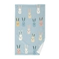 thumbnail image 1 of Yayeee 2 Pack Hand Towels for Bathroom 100% Cotton 16" x 28" Kitchen Towel, Blue Rabbits, 1 of 7