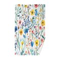 thumbnail image 1 of Yayeee 2 Pack Hand Towels for Bathroom 100% Cotton 16" x 28" Soft Absorbent Kitchen Towel, Blue Wildflower Pattern, 1 of 7