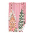 thumbnail image 1 of Yayeee 2 Pack Hand Towels for Bathroom 100% Cotton 16" x 28" Soft Absorbent Kitchen Towel, Brown Gingerbread House, 1 of 7
