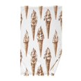 thumbnail image 1 of Yayeee 2 Pack Hand Towels for Bathroom 100% Cotton 16" x 28" Soft Absorbent Kitchen Towel, Brown Ice Cream Pattern, 1 of 7