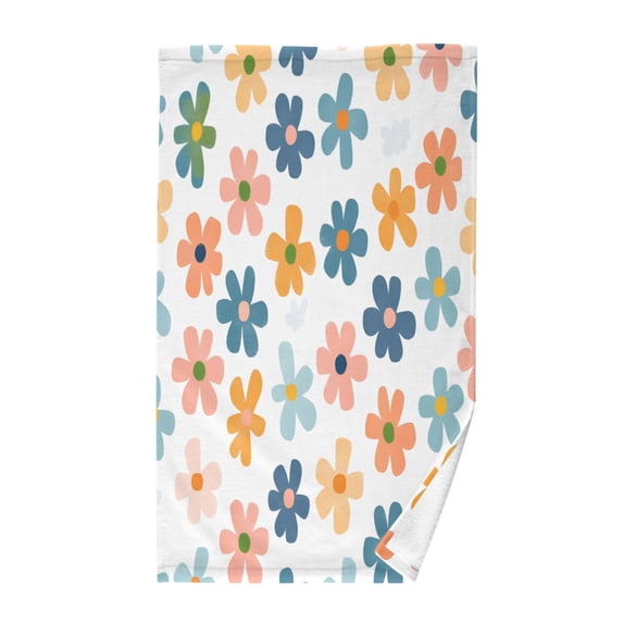 Yayeee 2 Pack Hand Towels for Bathroom 100% Cotton 16" x 28" Soft Absorbent Kitchen Towel, Colorful Flowers