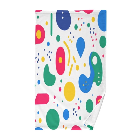 Yayeee 2 Pack Hand Towels for Bathroom 100% Cotton 16" x 28" Soft Absorbent Kitchen Towel, Colorful Round