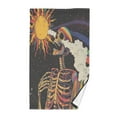 thumbnail image 1 of Yayeee 2 Pack Hand Towels for Bathroom 100% Cotton 16" x 28" Soft Absorbent Kitchen Towel, Colorful Skeleton with Cloud, 1 of 7