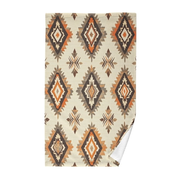 Yayeee 2 Pack Hand Towels for Bathroom 100% Cotton 16" x 28" Soft Absorbent Kitchen Towel, Geometric Designs
