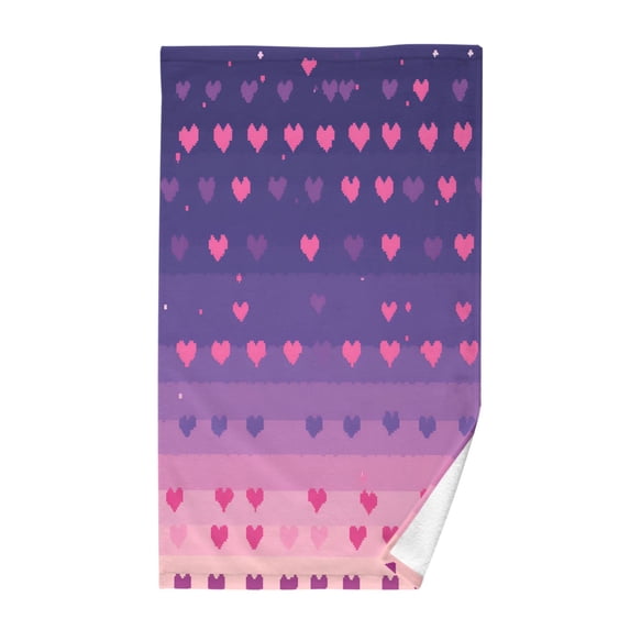 Yayeee 2 Pack Hand Towels for Bathroom 100% Cotton 16" x 28" Soft Absorbent Kitchen Towel, Gradient Love