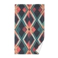 thumbnail image 1 of Yayeee 2 Pack Hand Towels for Bathroom 100% Cotton 16" x 28" Soft Absorbent Kitchen Towel, Green Abstract, 1 of 7