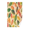 thumbnail image 1 of Yayeee 2 Pack Hand Towels for Bathroom 100% Cotton 16" x 28" Kitchen Towel, Green Retro Autumn Leaves, 1 of 7