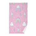 thumbnail image 1 of Yayeee 2 Pack Hand Towels for Bathroom 100% Cotton 16" x 28" Soft Absorbent Kitchen Towel, Ice Cream Rainbow Pattern, 1 of 7