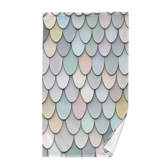 Yayeee 2 Pack Hand Towels for Bathroom 100% Cotton 16" x 28" Kitchen Towel, Light Blue Shimmering Pattern