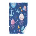 thumbnail image 1 of Yayeee 2 Pack Hand Towels for Bathroom 100% Cotton 16" x 28" Kitchen Towel, Light Pink Jellyfish, 1 of 7