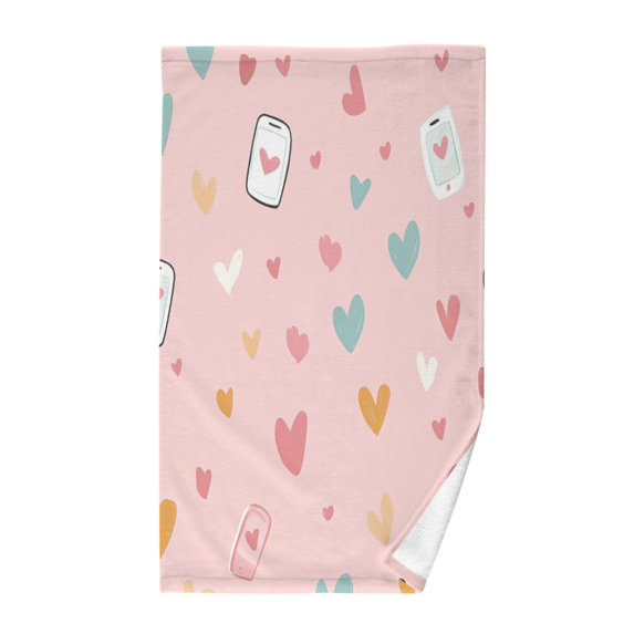 Yayeee 2 Pack Hand Towels for Bathroom 100% Cotton 16" x 28" Kitchen Towel, Love in The Air