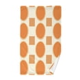 thumbnail image 1 of Yayeee 2 Pack Hand Towels for Bathroom 100% Cotton 16" x 28" Soft Absorbent Kitchen Towel, Orange Geometric Pattern, 1 of 7