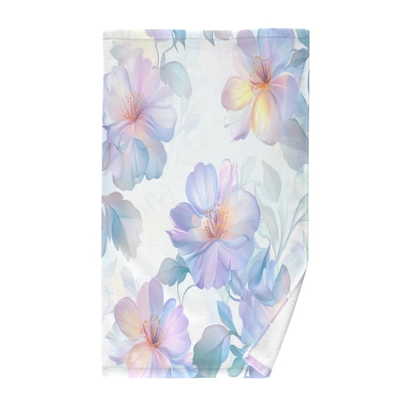 Yayeee 2 Pack Hand Towels for Bathroom 100% Cotton 16" x 28" Soft Absorbent Kitchen Towel, Pastel Flower Pattern