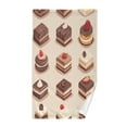 thumbnail image 1 of Yayeee 2 Pack Hand Towels for Bathroom 100% Cotton 16" x 28" Kitchen Towel, Pink Cakes, 1 of 7
