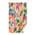 thumbnail image 1 of Yayeee 2 Pack Hand Towels for Bathroom 100% Cotton 16" x 28" Soft Absorbent Kitchen Towel, Pink Colorful Circles, 1 of 7
